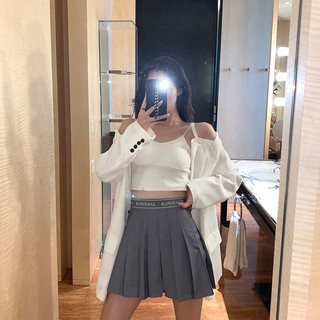 liu*Falda plisada estudiante versión coreana de la cintura alta 2021 verano blanco y negro gris color puro jk falda corta falda estilo universitario pequeño