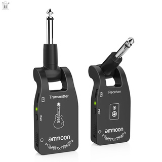 [MUSIC LOVER]ammoon Wireless Guitar System 2.4G Rechargeable 6 Channels Audio Transmitter Receiver for Electric Guitar Bass
