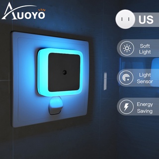 Auoyo LED Night Light Bed Lights Bedroom Mini Wall Lights Auto On/Off Bedside Lamp Nightlight Smart Lighting Energy Saving Light Plug & Play for Bathroom Hallway Pathway Toilet