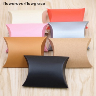 floweroverflowgrace 50pcs artesanía bolsas de papel caja de almohada regalo pastel pan caramelo boda fiesta favor bolsa ffg