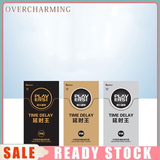 overcharming 12Pcs Male Thin Latex Condoms Sex Toys Delay Ejaculation Time Penis Sleeves