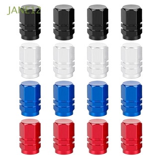 JANE12 4 tapas de válvula Schrader Universal para válvula de neumático, tapas de válvula de polvo, accesorios de bicicleta, aleación de aluminio, Durable, válvula, tapas de polvo, accesorios de coche, Multicolor
