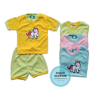 Zstl127 corto bebé ropa traje oblongo unicornio bordado Yansur 6-12 meses