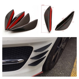 4Pcs Universal Fit Front Bumper Lip Splitter Fins Body Spoiler Canard Valence Chin Car Accessories (Size: Pack of 4)