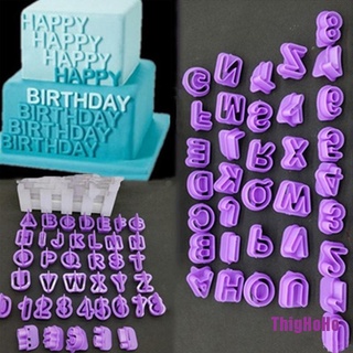 [ThigH] 40 unids/set de moldes de alfabeto para tartas, figuras de plástico, letras, Fondant, decoración de galletas HHHO