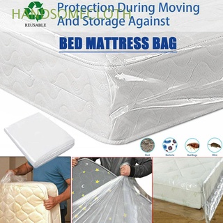 HANDSOMECLOTH Universal Dust Cover Transparent Mattress Protector Mattress Cover for Bed S/L Moving House Storage Waterproof Household Protective Case