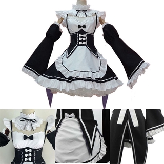 re:zero kara hajimeru lsekai seikatsu twins ram/rem maid vestido de cosplay disfraz de fiesta (9)