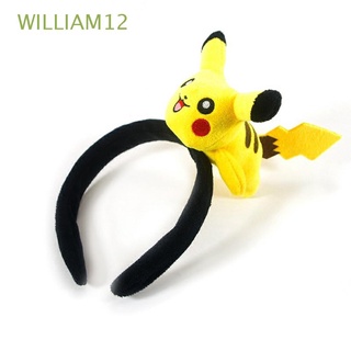 WILLIAM12 lindo horquilla regalos banda de pelo Pikachu diadema Pokemon Anime figuras Headwear accesorios de estilo niños niñas anillo de pelo Pikachu muñeca felpa/Multicolor (1)