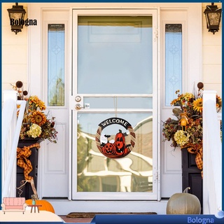 bolonia calabaza patrón colgante signos de halloween puerta colgante signo de bienvenida fácil de instalar para el hogar