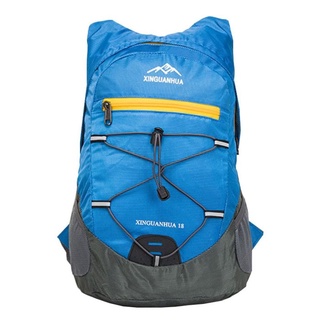 Mini bolsa plegable cartera mochila al aire libre bicicleta de montaña bicicleta de carretera mochila 18L - azul (6)