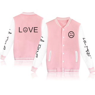 Lil Peep Love Baseball Uniform Jacket Coat Men Harajuku Pink Hoodie Outwear Streewears