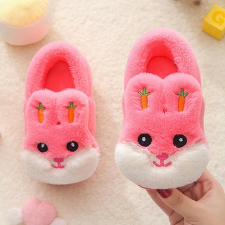 Bunny felpa interior Sadals niños niños y niñas caliente antideslizante zapatos lindo de dibujos animados zapatilla