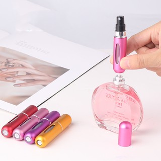 [listo Stock] venta caliente 5 ml recargable Mini botella de Perfume portátil y viajero Spray de aluminio