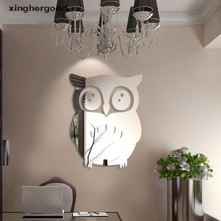 xinghergood 3d búho arte espejo adhesivo de vinilo mural pegatinas de pared decoración del hogar extraíble diy xhg