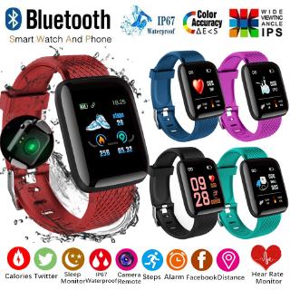 116 Plus Reloj Inteligente Jam Tangan Bluetooth Impermeable Deportivo Smartwatch Monitor De Frecuencia Cardíaca Presión Arterial Relojes Hombres Mujeres De Pulsera Para Android IOS