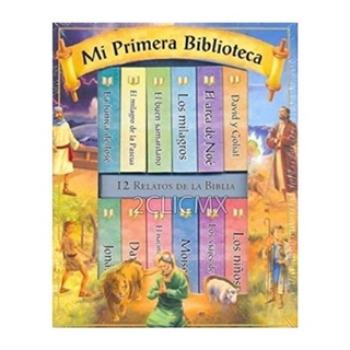 Estuche De 12 Libros De Cartón Pasta Dura Biblia Infantil (1)