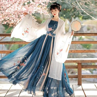 Hanfu mujer Wei chino viento cintura falda vestido de hadas largo diario traje