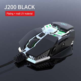 Hy Hxsj J200 Mouse De juegos mecánico Macro con luces Led Usb con cable