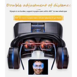 vrpark j20 gafas de realidad virtual 3d gafas de realidad virtual para 4.7- 6.7 teléfono inteligente iphone android juegos estéreo con auriculares controladores (7)