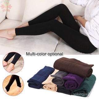 🙌 leggings elásticos de invierno de vellón térmico para mujer/pantalones térmicos delgados forrados KMU1