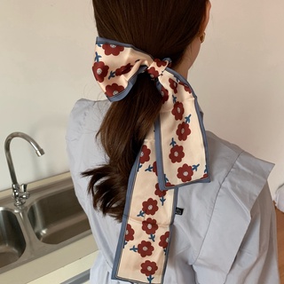 Nuevo estilo coreano Vintage flor bufanda cinta Bowknot banda para el pelo dulce para niñas diadema Internet celebridad accesorios para el cabello pañuelo para la cabeza