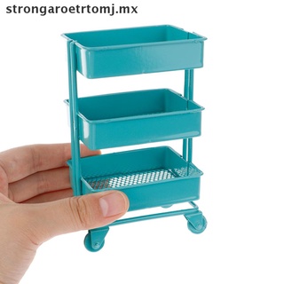 【well】 1:12 Dollhouse Miniature Furniture Shelf With Wheels Storage Display Rack MX