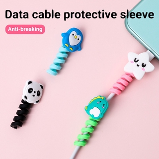 Lovely cartoon charger cable pipeline bracket data cable protective cover earphone protective cable covering line (4)