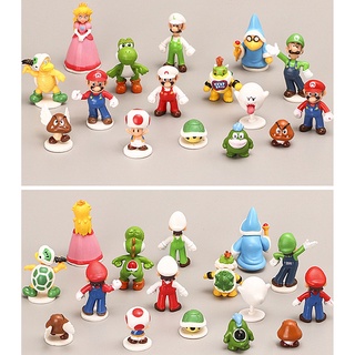 16 Pçs / Set Mini Figuras Super Mario Bros Luigi Pvc Boneca De Brinquedo Presentes Fontes Do Partido