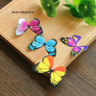 marrybacocn 50pcs mariposas comestibles arco iris diy cupcake hadas tartas decoración de obleas mx (1)