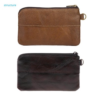 structure Fashion Women Men Leather Coin Purse Card Wallet Clutch Zipper Small Change Bag