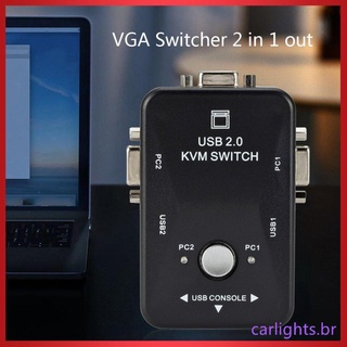 Enviar *adaptador USB 2.0 VGA KVM Switch 2 puertos Switch 2 en 1 VGA Switch VGA divisor de caja
