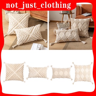 [12] fundas de almohada boho con borlas, fundas decorativas de almohada tejida bohemio tejidas para sofá sofá