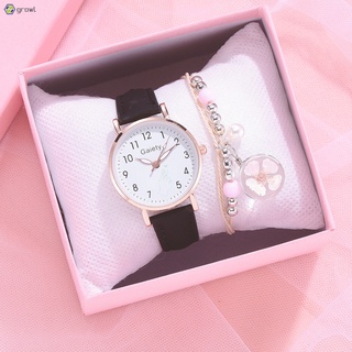 Women Watch Leather Bracelet Cherry Blossom Bracelet Simple Pointer Fashion Pink Quartz Watch Feminine Clock