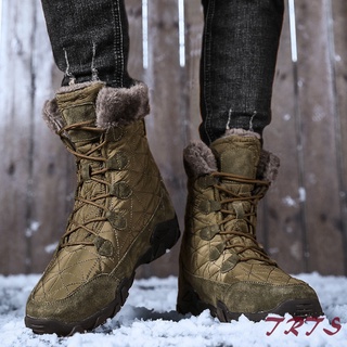 Men Winter Boots Waterproof Plush Warm Top Quality Snow Boots Outdoor Male Hiking Boots Work Shoes