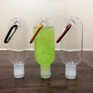 gerald botella recargable portátil de colores aleatorios contenedor cosmético botella de spray con gancho de viaje con llavero de plástico transparente de alta calidad botella de jabón de mano (2)