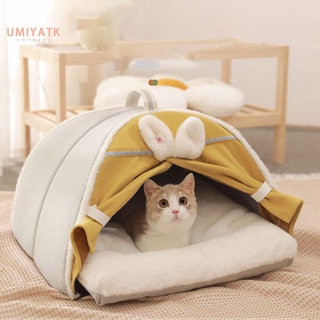 umiyatk cómodo gatito casa gatito caliente cama de dormir agradable para todas las estaciones