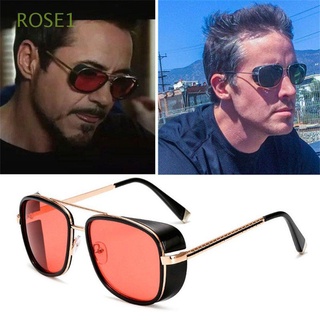 ROSE1 Retro IronMan 3 gafas de sol Lente de gradiente Gafas de sol para hombres y mujeres Gafas de sol de Tony Stark Uv400 Ropa de moda Cubierta Marco metálico Gafas de sol cuadradas