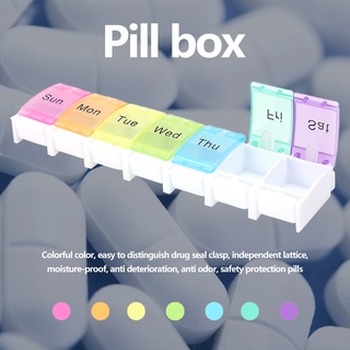 moda 7 días semanales pastillas caja titular de la tableta caso de almacenamiento de medicamentos contenedor