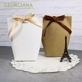 georgiana 5pcs caja de caramelos de papel kraft bolsas de regalo cajas de regalo galletas blanco boda dragee negro regalo caja de embalaje suministros