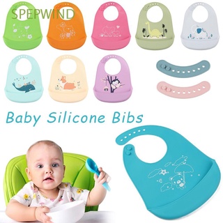 SPEPWIND limpiable niños delantal de alimentación suave bebé baberos de silicona lindo impermeable bebés niños seguridad almuerzo Pick arroz bolsillo