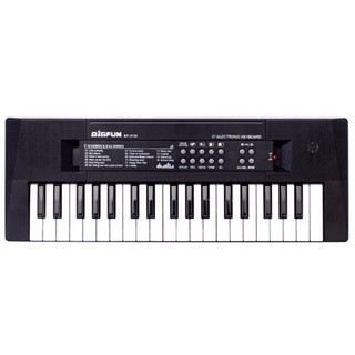Bigfun - teclado para niños (37 teclas, teclado de Piano, para niños, instrumento Musical), color negro