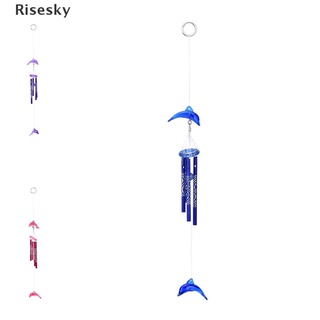 Risesky Dolphin Creative Crystal 4 Tubos De Metal Windchime Wind Chime Decoración Del Hogar Nuevo