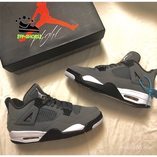 2021 YL🔥Stock listo🔥『FP•Shoes』clásico Nike Air zapatos 4 Nike Air Jordan 4 Cool Boy gris bajo zapatos de deporte de los hombres zapatos de pareja de las mujeres zapatos transpirable Casual correr zapatos de baloncesto zapatillas de deporte zapatosfcla