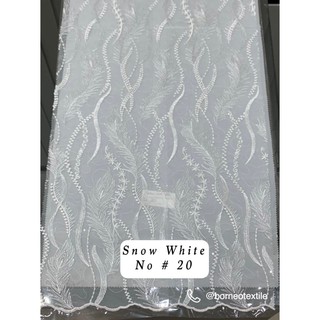 Tela de brocado de la serie blanca/edición de Color blanco (2) por 50 cm = 1/2 metros (1)