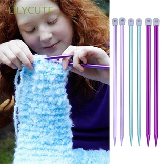 LILYCUTE 2Pcs/set|2.0-12mm New Straight Pins Long Aluminum Knitting Needles Single Pointed Sweater Scarf DIY Weaving Tool