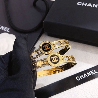 Chanel Counter Pulseira Moda Delicado Bangle Letter Titanium Steel Bracelete Para Masculino E Mulheres