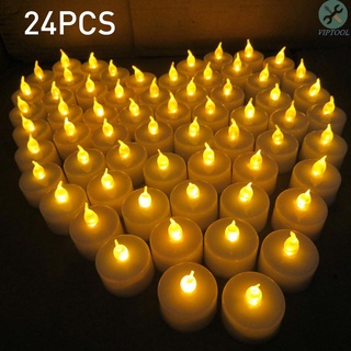 24 pzs velas de té sin llama/luces LED para aniversario de boda
