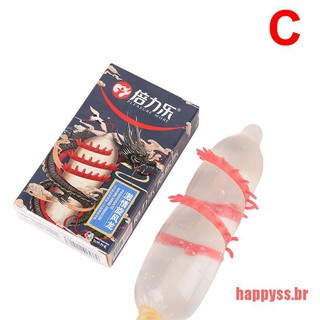 Haptron 3 pzs con punta recta con eslabones de Condom-punto G-Thorn Latex lubricada (4)