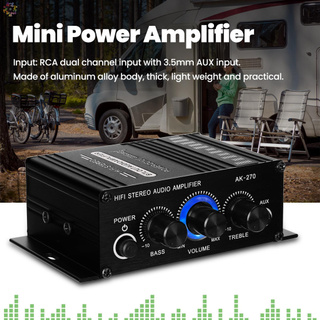 BT AK270 Mini Audio 2 canales estéreo amplificador de potencia PortaBTe amplificador de sonido AUX entrada altavoz amplificador para coche y hogar (1)