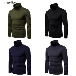 [Ifaylky] Men Long Sleeve Thermal Cotton High Collar Skivvy Turtle Neck Sweater Winter NYGP